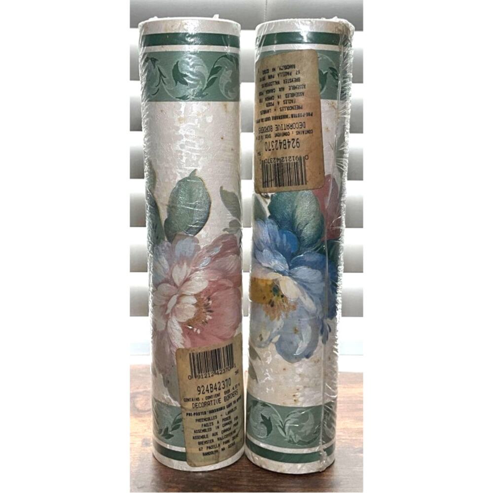 Decorative Textured Floral Wallpaper Border by Brewster Wallcoverings 924B42370